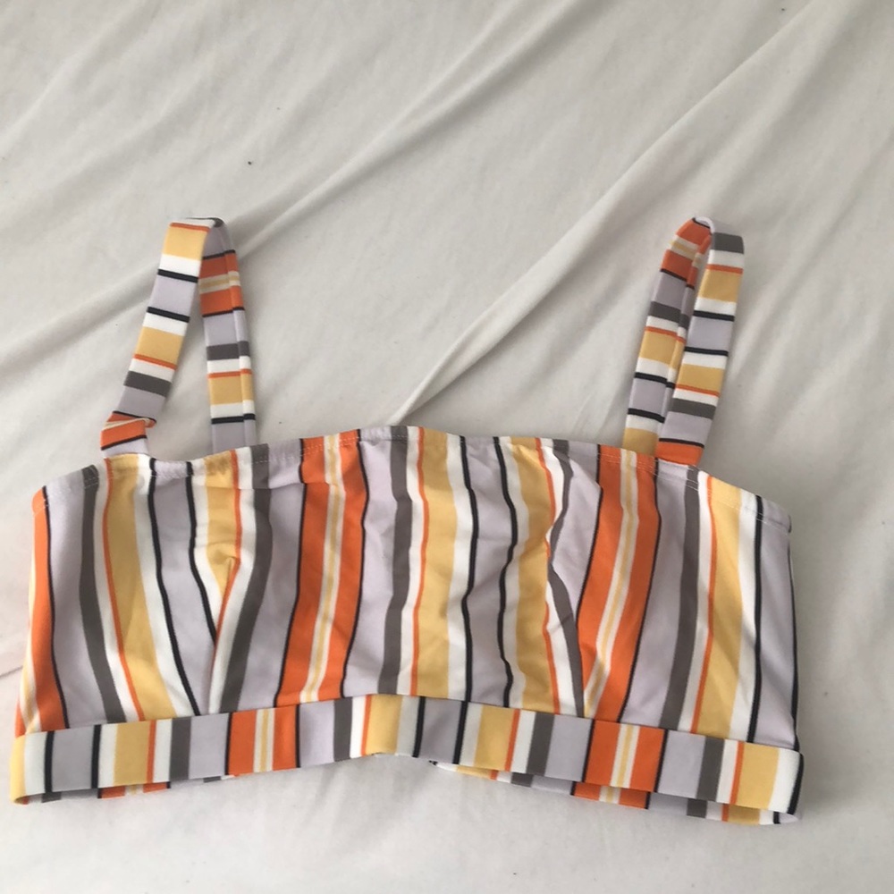 ASOS STRIPPED BIKINI TOP